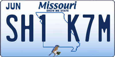 MO license plate SH1K7M