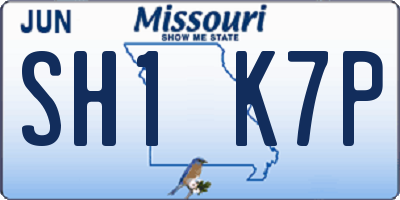 MO license plate SH1K7P