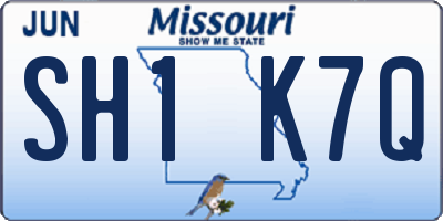 MO license plate SH1K7Q