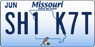 MO license plate SH1K7T