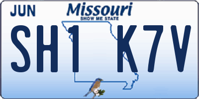 MO license plate SH1K7V