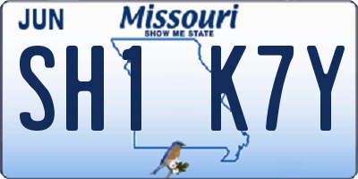 MO license plate SH1K7Y