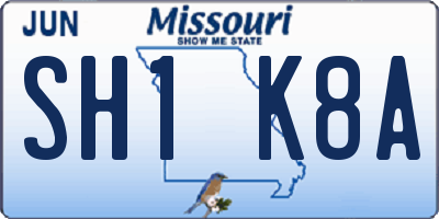 MO license plate SH1K8A
