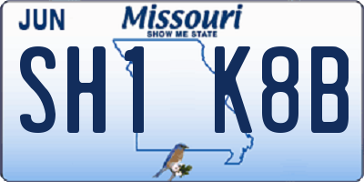 MO license plate SH1K8B