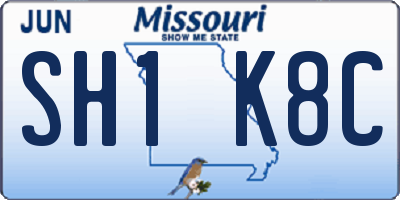 MO license plate SH1K8C