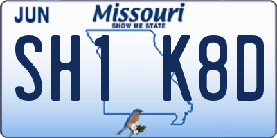 MO license plate SH1K8D
