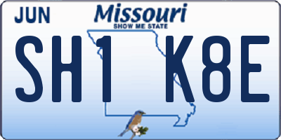MO license plate SH1K8E