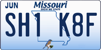 MO license plate SH1K8F
