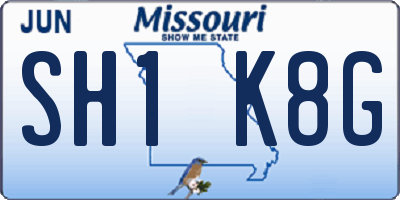MO license plate SH1K8G