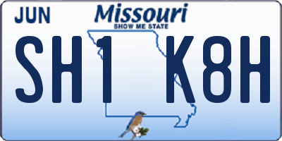 MO license plate SH1K8H