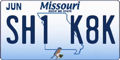 MO license plate SH1K8K