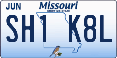 MO license plate SH1K8L