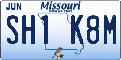 MO license plate SH1K8M