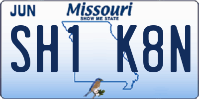 MO license plate SH1K8N