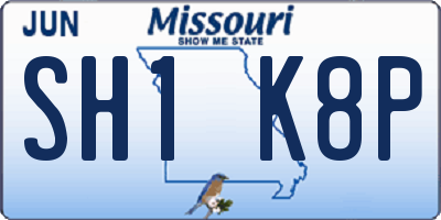 MO license plate SH1K8P