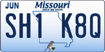 MO license plate SH1K8Q