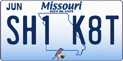 MO license plate SH1K8T