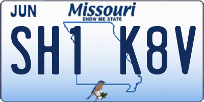 MO license plate SH1K8V