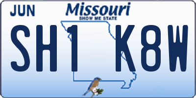 MO license plate SH1K8W