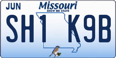 MO license plate SH1K9B