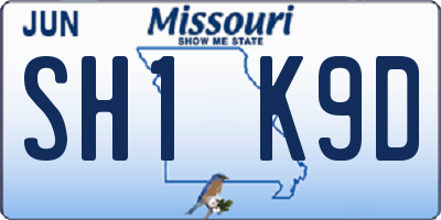 MO license plate SH1K9D