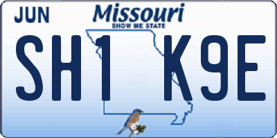 MO license plate SH1K9E