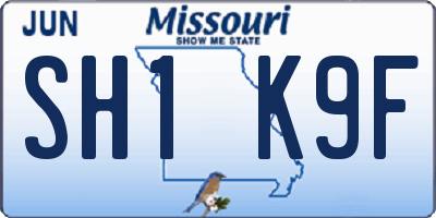 MO license plate SH1K9F