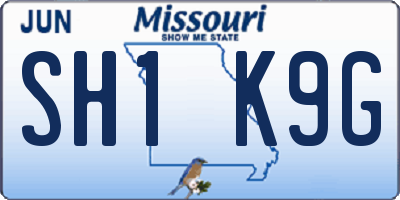 MO license plate SH1K9G