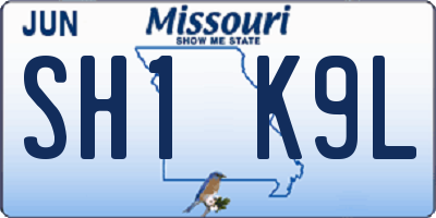 MO license plate SH1K9L