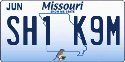 MO license plate SH1K9M