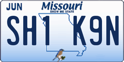 MO license plate SH1K9N