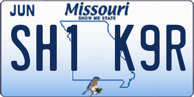 MO license plate SH1K9R