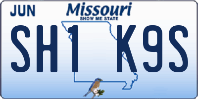 MO license plate SH1K9S