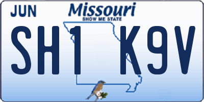 MO license plate SH1K9V