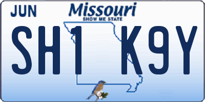 MO license plate SH1K9Y