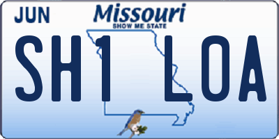 MO license plate SH1L0A