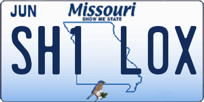 MO license plate SH1L0X