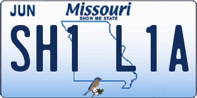 MO license plate SH1L1A
