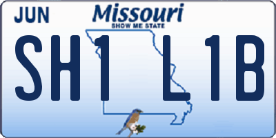 MO license plate SH1L1B