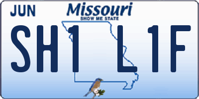 MO license plate SH1L1F