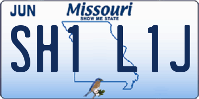 MO license plate SH1L1J