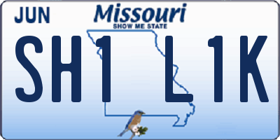 MO license plate SH1L1K