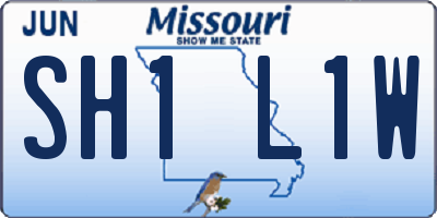 MO license plate SH1L1W