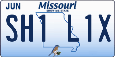 MO license plate SH1L1X