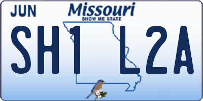 MO license plate SH1L2A
