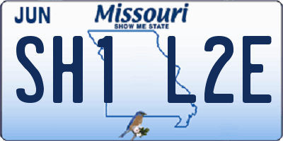 MO license plate SH1L2E
