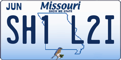 MO license plate SH1L2I