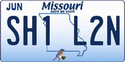 MO license plate SH1L2N
