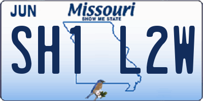 MO license plate SH1L2W