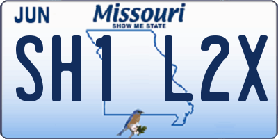 MO license plate SH1L2X